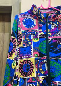 funky, pop-art inspired high-neck jacket