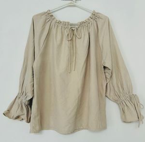 Beige Peasant Blouse