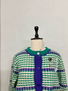 Green &amp; Purple Knit Cardigan