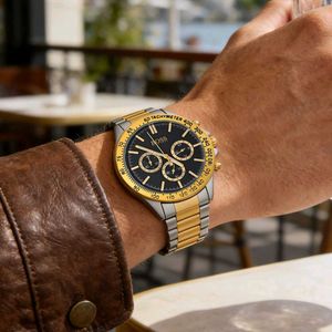 BOSS Green Dial Watch chrono working