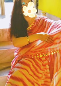 *Offer* Mirror Work Satin Saree