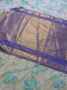 Elegant Blue Silk Honouring Shawl