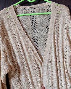 WOMAN GOLD CROCHET  SWEATER ❤️