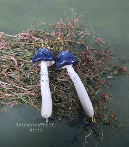 Forbidden Forest Poison Mushroom Dangle Earrings