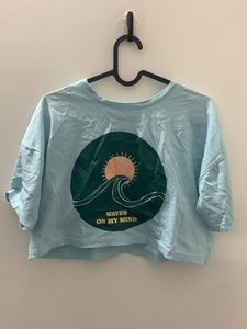 Blue Cropped Shirt