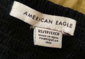 American Eagle  black spaghetti-strap crop