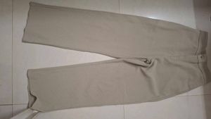 Beige Wide Leg Pants