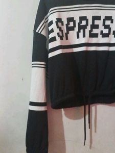 black and white thrift style zudio crop top