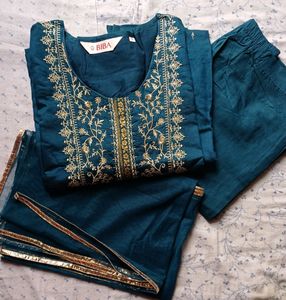 Biba Straight Kurti Bottom With Dupatta #biba