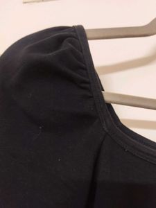 Black Long Puff Sleeve Top