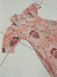XXL Vintage Pink Patterned Dress