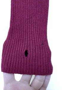 Red Knit Top with Pearls