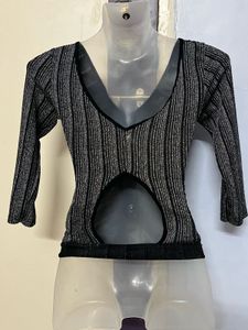Pintrest Sparkly Striped Crop Top