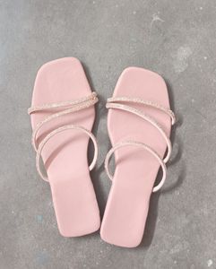 Pink Rhinestone Flats..Indian 4 Size