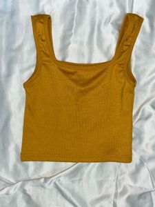 Golden Yellow Square Neck Tank Top