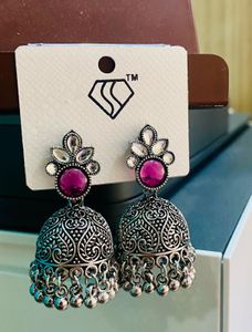 Purple Jhumka Earrings
