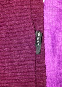 Chic Burgundy Ribbed Off-Shoulder Knit Top💗