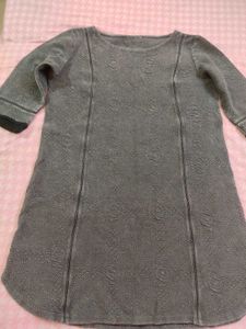 Gray Textured Tunic Dress
