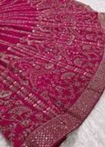 Silk Fabric Pink Bridal Lehenga