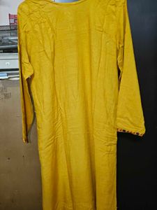 Yellow Embroidered Kurta
