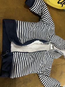 Striped Baby winter fur Jacket
