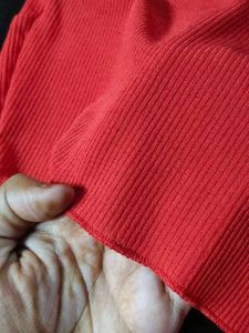 Red Front Knot Crop Top