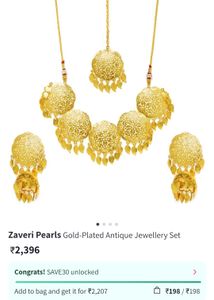 Zaveri Pearls Golden Choker Set Of 3