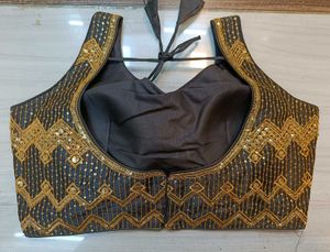Black &amp; Gold Sequin Blouse