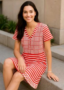 Red &amp; White Patterned Knit✨