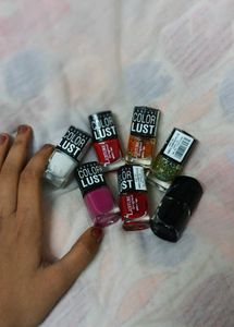 Pack Of Seven Aesthetic Colors Nail Polish 💅💗🌠