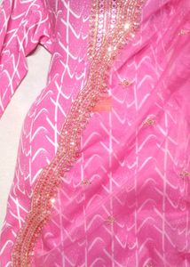 Pink Printed Readymade Suit