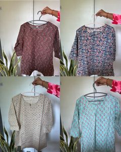 Set of 6 Floral Print short kurti