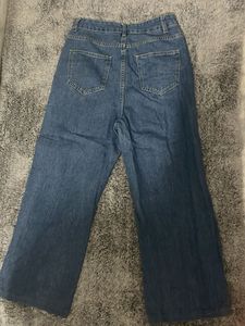Heart Print Wide Leg Jeans