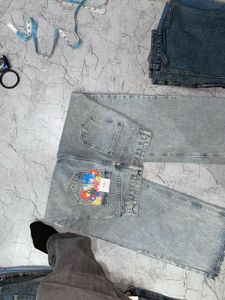 Y2k Floral Wide Leg Jeans