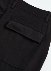 Black Straight Cargo Trouser