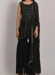 Black Sharara Set