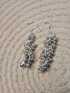 oxidised silver light weight earrings