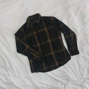 HIGHLANDER Black/Olive Checked Casual Shirt