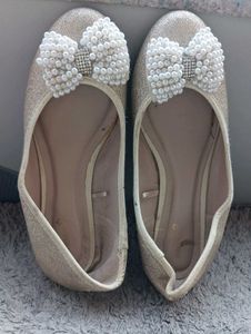 Sparkly Pearl Bow Ballet Flats