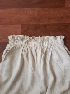 Light Beige Paper Bag Trousers