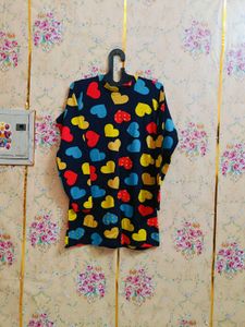 🇳🇿💫❤️Heart Print Long Sleeve Top