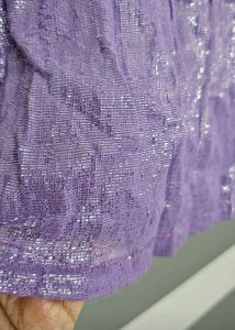 Purple Net Saree With Blouse And Petticoat