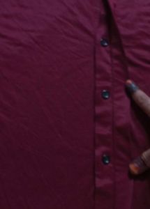 ZARA Burgundy Regular Fit Mao Collar Long Sleeve
