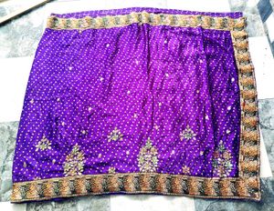 Purple Work Saree