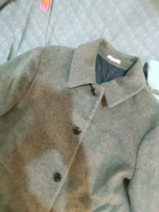 Elegant Grey Wool Blend Coat