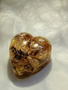 Golden Petals Heart Shape Pen Stand+ Paper Weight