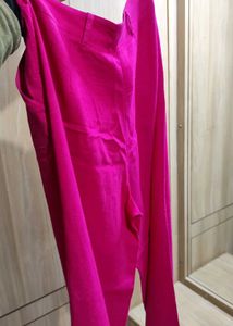 Marks &amp; Spencer Linen Trouser - Fuchsia