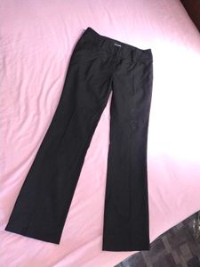 Black Flare Leg Trousers Low Rise Pant