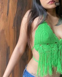 Handmade Neon Green Crochet Bralette