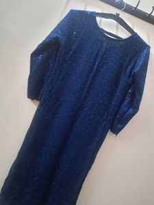 Navy Blue Embroidered Kurti